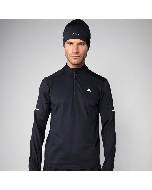 Aora Athletics Black Half Zip Longsleeve for men