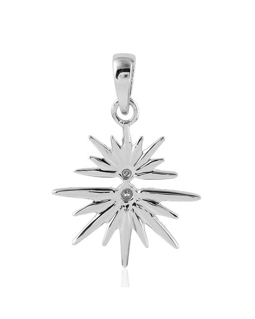 Artisan White Natural Diamond Sunburst Pendant Gold Jewelry