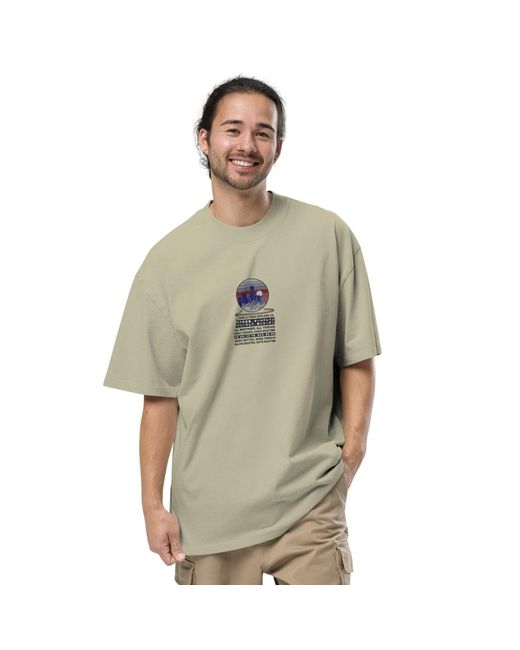 Anchor and Crew Natural Neutrals Faded Eucalyptus City Drive Explore Co. Oversized Cotton T-Shirt for men