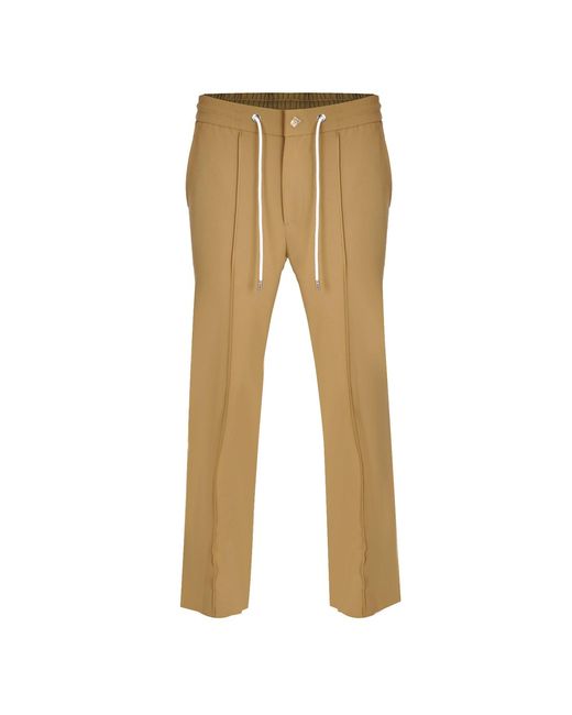 DAVID WEJ Natural Ashford Plain Loose Fit Drawstrings Trouser – Biege for men