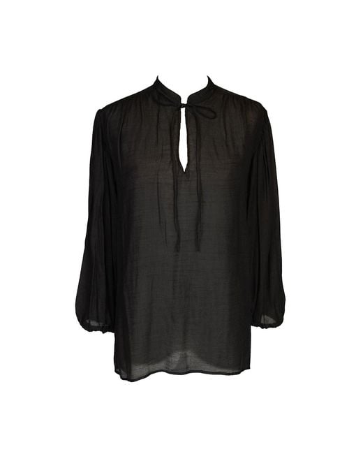 Jennafer Grace Black Clara Bishop Sleeve Blouse