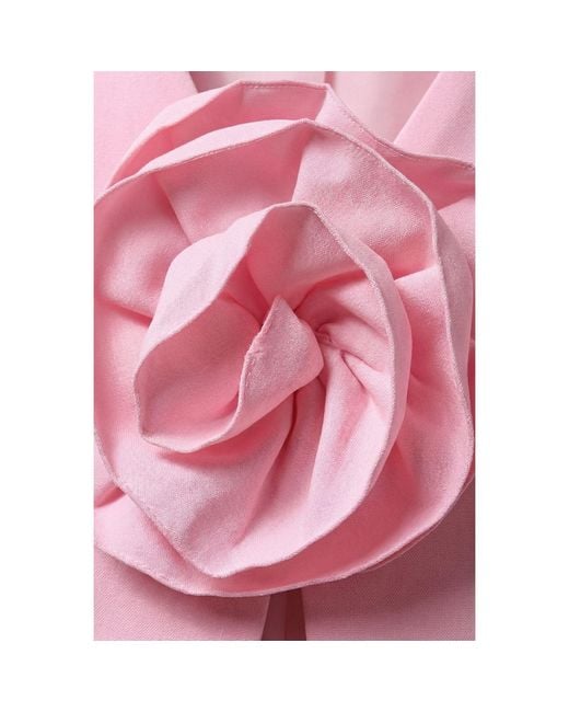 Modenaire Pink Sculptural Rose Blazer With Tailored Silhouette