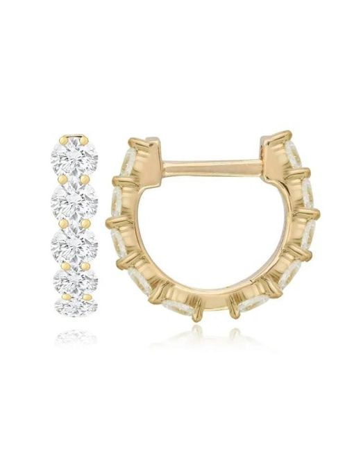 Nazzar Metallic Zirconia Small Huggie Hoop Vermeil Earrings