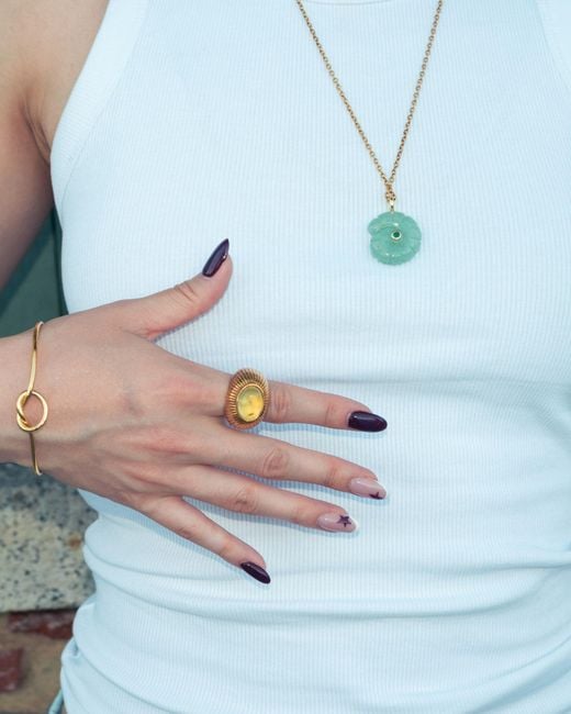 Kybele Studio Green Aventurine Shell Pendant Necklace