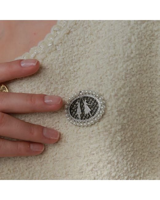 Retro Chic White Ballet Brooch