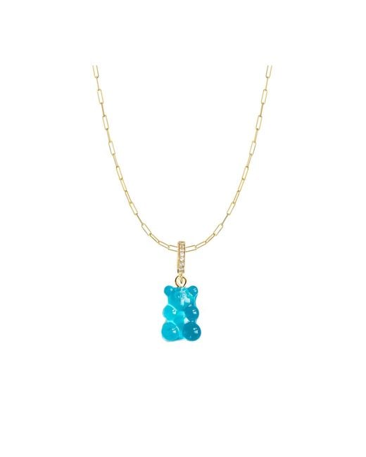 Adriana Pappas Designs Blue Dainty Chain Gummy Necklace