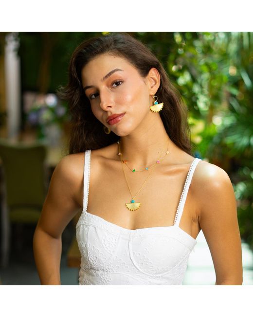 Ebru Jewelry Metallic Cleopatra Sunburst Earrings