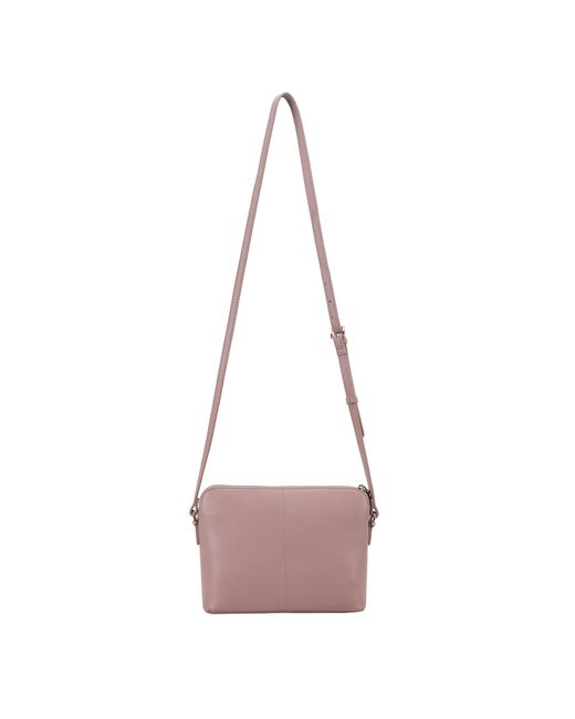 Paul Costelloe Pink Lenya Leather Crossbody Bag