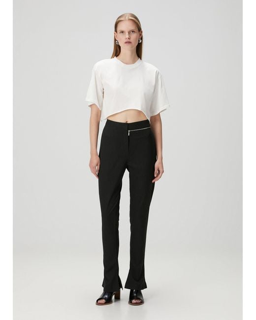 Pcfg Black Zip Detail Skinny Flare Pant