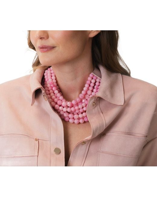 Fairchild Baldwin Pink Marbella Carnation Necklace