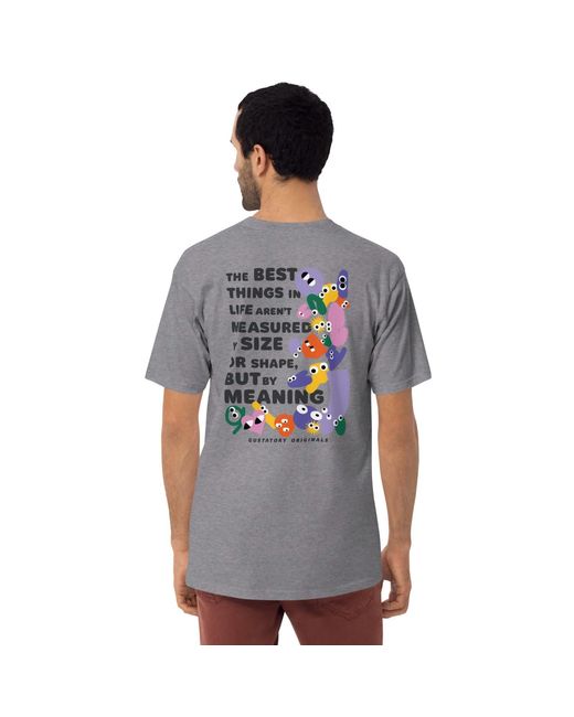 Anchor and Crew Gray Heather Gustatory Originals Shapes & Heavy Cotton Embroidered T-Shirt for men