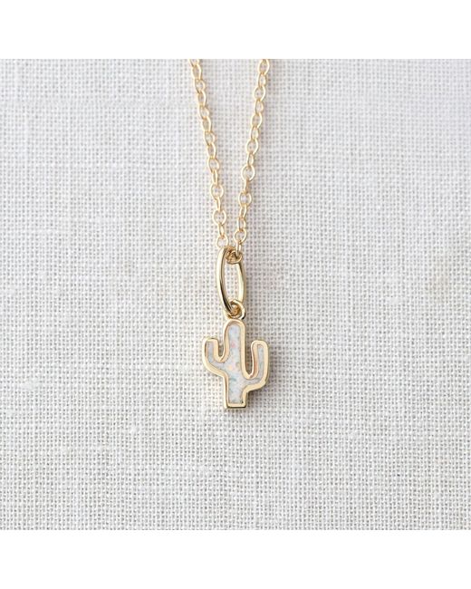 Kris Nations Metallic Opal Cactus Charm Necklace