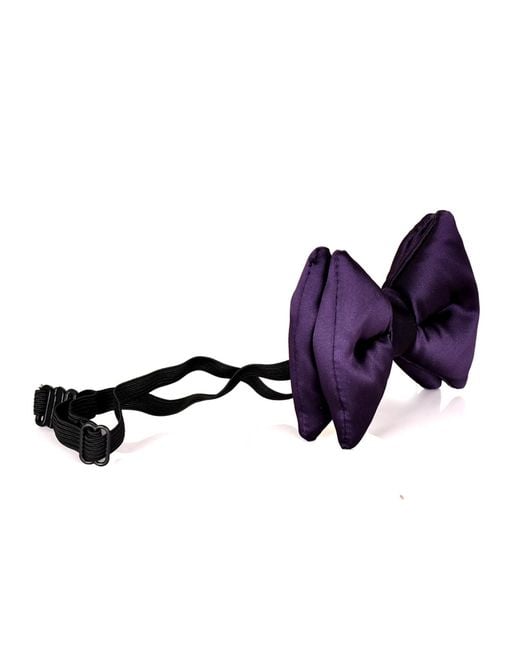 DAVID WEJ Purple Silk Bow Tie for men
