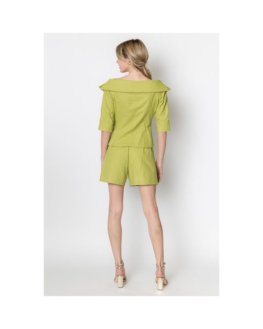 Zetaye Yellow Celeste Linen Cotton Blazer