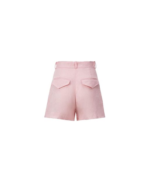 Lita Couture Pink Linen Shorts