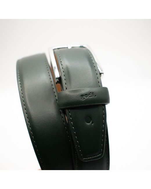 godi. Black Handmade Dark Leather Belt – Calfskin Lined With Stainless Steel Buckle