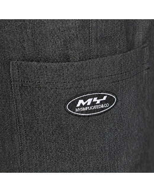 mysimplicated Gray Workwear Denim Shorts for men