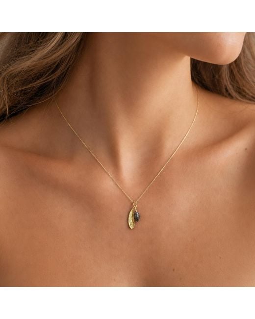 Mother Nature Jewelry Metallic Leaf Pendant, Handmade & Rhodium Two-Tone Necklace