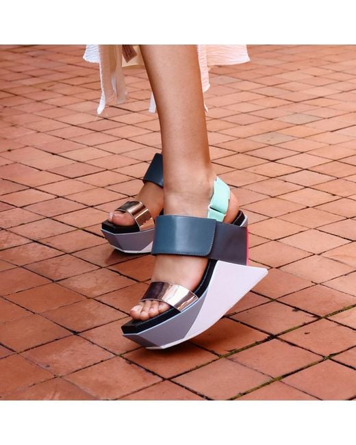 United Nude Green Delta Wedge Sandal