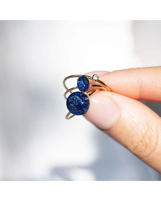 Kate Koel Blue Dainty Lapis Lazuli Ring — Oval-Filled Ring