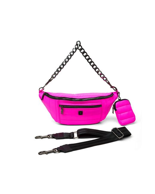Think Royln Purple Sister Sling Bag In Shiny Neon Pink