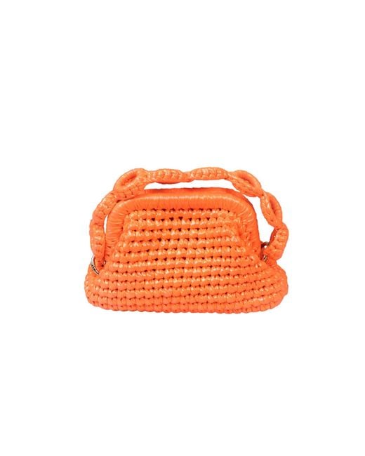 Sibylla Delphica Orange Mini Metallic Crochet Clutch Bag