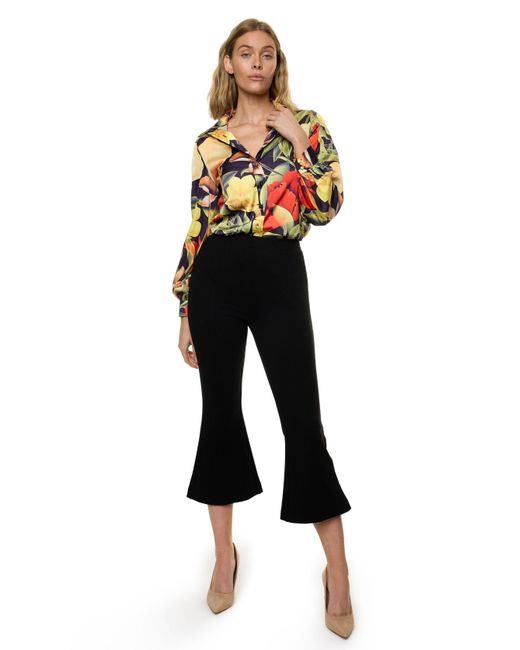 Carloslines Black Compression Skinny Flare Pant