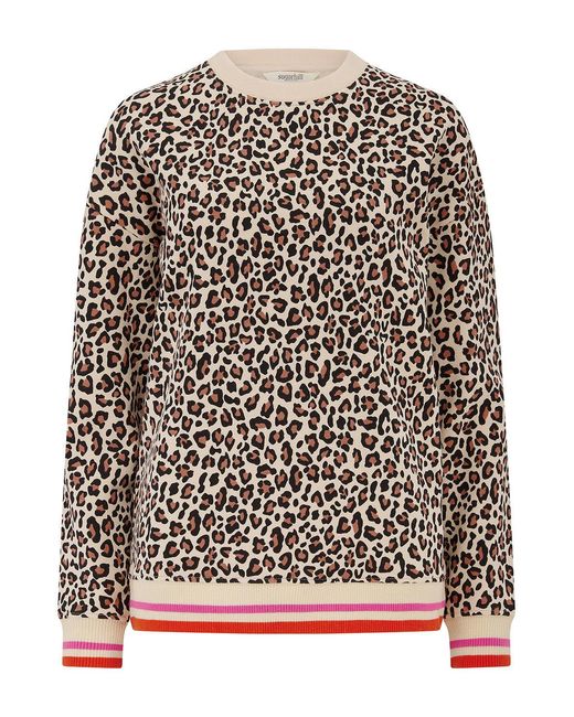Sugarhill Black Noah Sweatshirt Stone, Classic Leopard Stripe