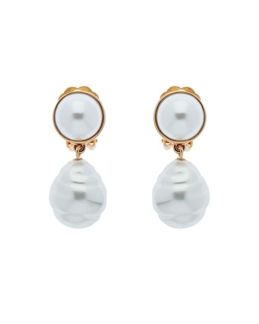 Emma Holland Jewellery Metallic Pearl & Baroque Pearl Clip Earrings
