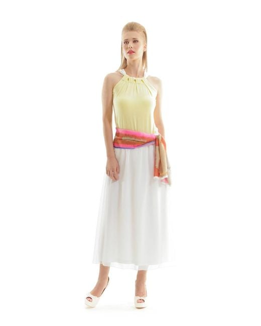 Conquista White Maxi Layer Skirt