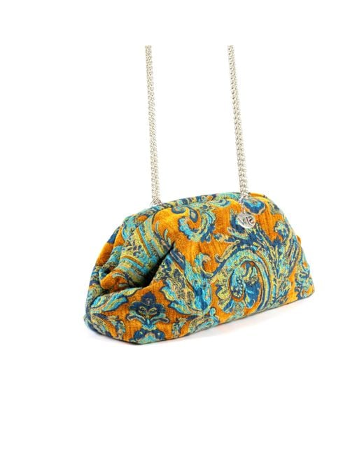 SJW BAGS LONDON Multicolor Serai Paisley Clutch Saffron