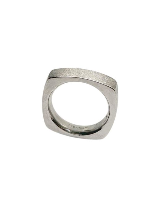 Tg-Jewellery by Tamara Gervasio Metallic Platinum Solid Square Band Ring Handmade