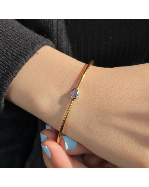 Harfi Metallic Topaz December Birthstone Plated Bangle