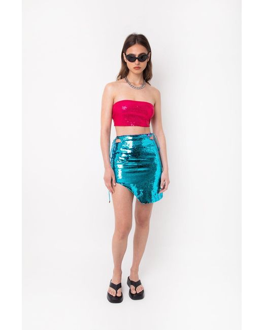 Amy Lynn Hailey Blue Sequin Mini Skirt