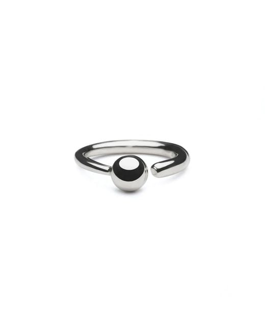 Shabella Nyc Black Adjustable Bold Single Sphere Ring