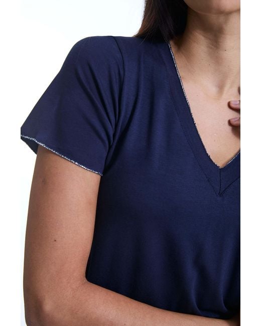 James Lakeland Blue V-Neck T-Shirt