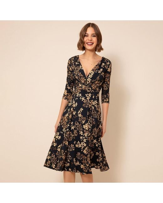 Alie Street London Black Annie Dress Petite Golden Blossom