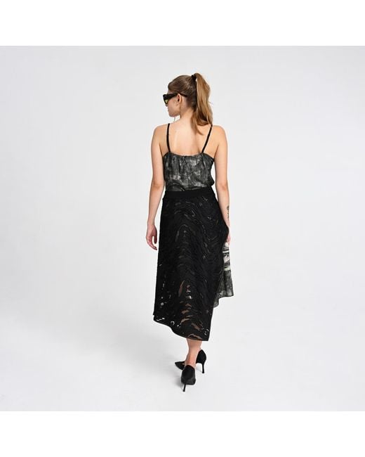 Lalipop Design Green Lace-Trim Abstract Print Camisole