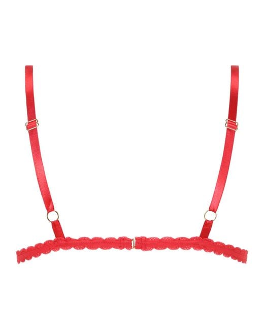 Belle -et-BonBon Red Valentina Bright Cherry Lace Bralette Valentine Special