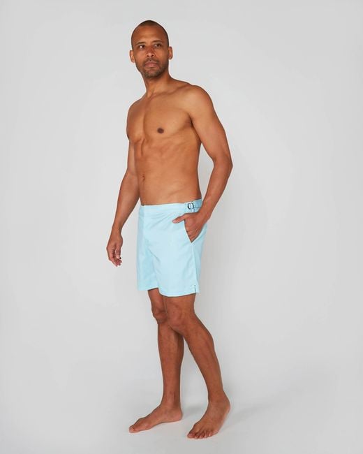 Lords of Harlech Blue Pool Oxford Swim Short for men