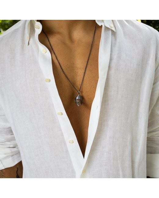 Ebru Jewelry Metallic Spartan Warrior Sterling Necklace for men