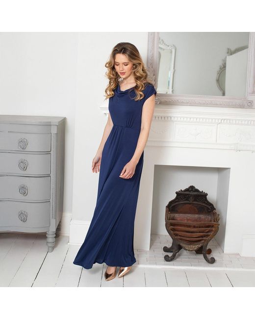 Alie Street London Blue Cruise Cowl Neck Gown
