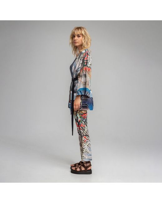 ARTISTA Blue Lil Printed One-Size Kimono