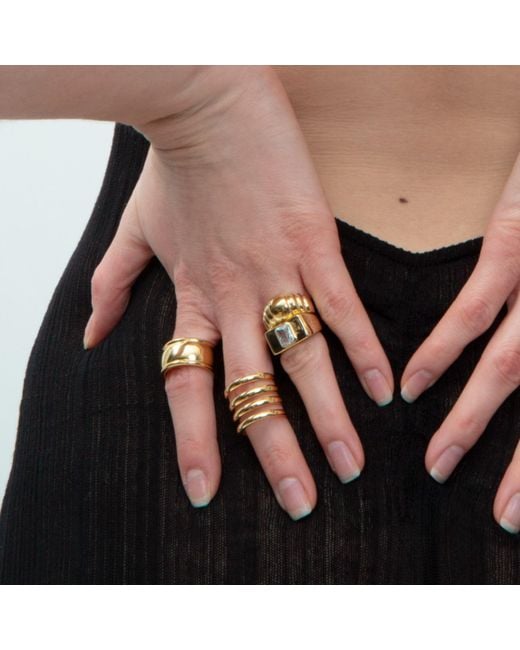 Argento Vivo Metallic The Baguette Square Cocktail Ring