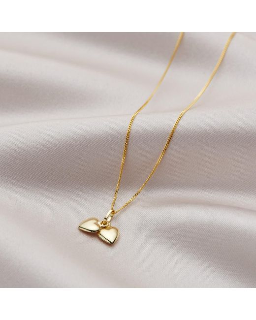 Posh Totty Designs Metallic Gold Double Heart Charm Necklace