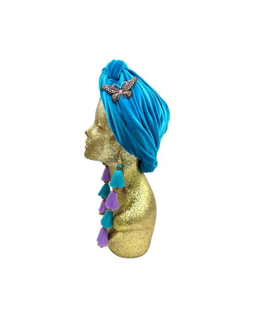 Julia Clancey Blue Azure Butterfly Dorado Turban