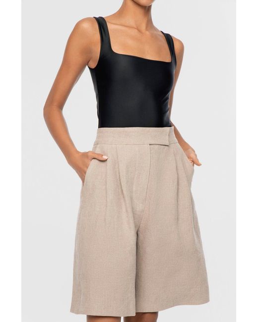 Dāl the Label Neutrals Linen Wide Suit Shorts Natural
