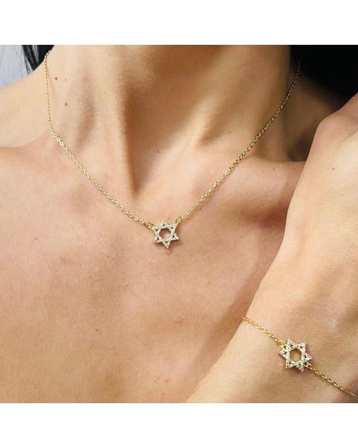 SHYMI Metallic Pave Star Of David Necklace