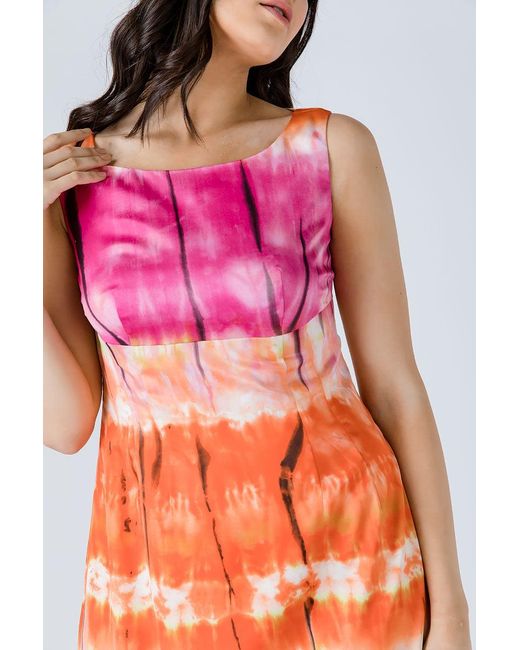 Conquista Pink Multicoloured Empire Line Dress