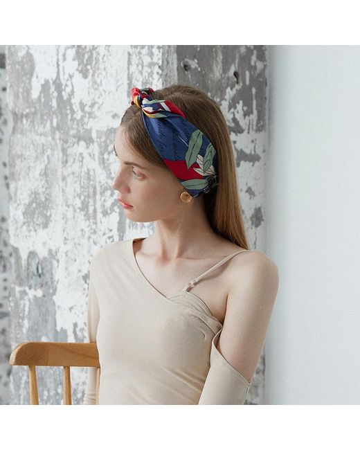 Lost Pattern Blue El Amor Silk Bandana